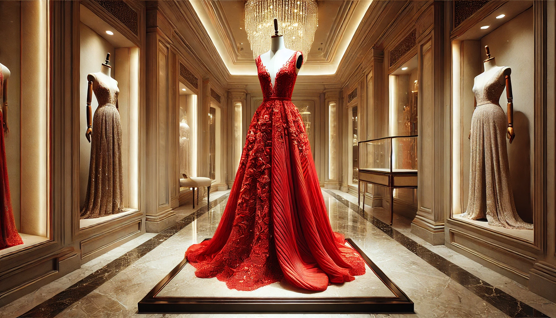 sublime robe rouge exposee